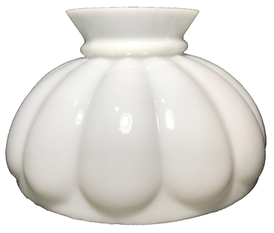 #ad New 10quot; Opal White Glass Melon Student Lamp Shade Hand Blown Made In USA #SH050 $90.50