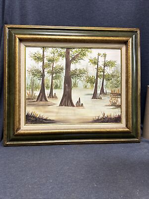 #ad Large 20”x16” Original oil landscape painting Signed Framed 28”x24” $46.99