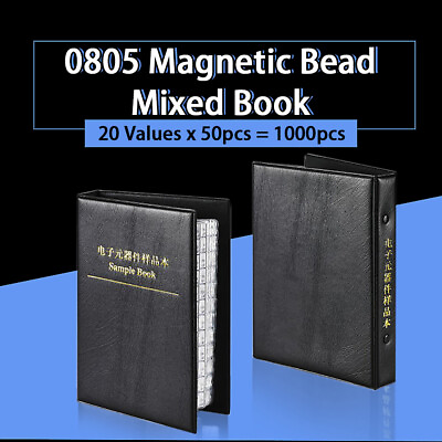 #ad 0805 Magnetic Bead Electronic Components Kit Sample Book 20 Values 50pcs Values $24.95