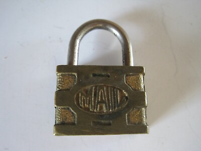 #ad Brass Mail Padlock Solid Vintage No Key $14.97