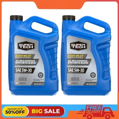 #ad 2 packs Super Tech All Mileage Synthetic Blend Motor Oil SAE 5W 30 5 Quarts $30.20