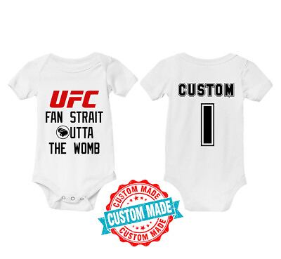 #ad UFC Baby Bodysuit Personalized Infant Tshirt MMA Mixed Martial Arts Custom Gift $19.95