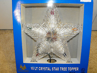#ad 10 Light Star Tree Topper 8.5quot; Prism Effect Multi Color View From Both Sides $10.99