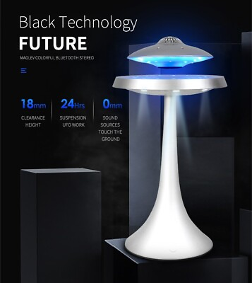 #ad Magnetic Suspension Led Table Lamp Metal UFO Speaker Bluetooth Surround Sound BT $199.99