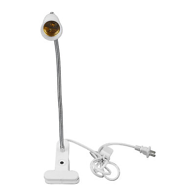#ad Home E26 E27 Clip Desk Lamp Holder Gooseneck Design Clamp Light Socket US Plu AC $14.54