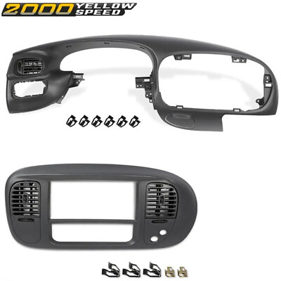 #ad Fit For 97 03 Ford F150 Dash Pad Bezel Center Dash Radio Bezel w Air Vent Gray $124.80