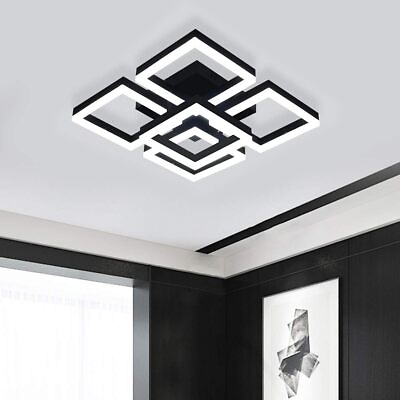 #ad #ad 4 5 Square Acrylic Surface Mount Ceiling Lamp LED Living Room Bedroom Chandelier $85.99