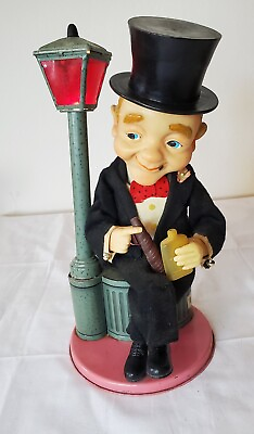 #ad Vintage Japan Good Time Charlie Battery Operated Doll Toy Figure On Dust Bin $49.99
