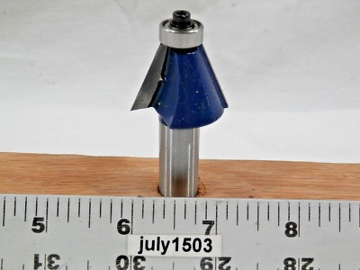 #ad 1 NEW 1 1 8quot; OD 22.5° Chamfer Carbide Tip Router Bit 1 2 Shank Bearing c4 $14.90