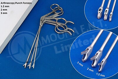 #ad Arthroscopic Punch Forceps Set 3 Pieces 13cm Length 1.2 2 3 mm Punch Sizes $178.00
