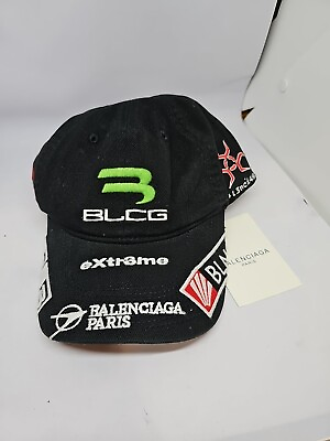 #ad Balenciaga Racing Gamer Embroidered FW21 Baseball Cotton Cap Black Hat Size M $249.99