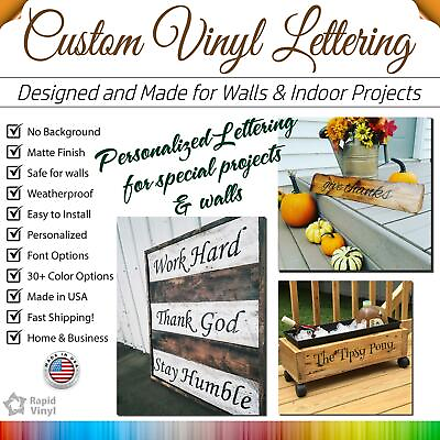 #ad Custom Vinyl Decal Sticker Window Lettering Personalized Wall Name Text Stickers $7.99