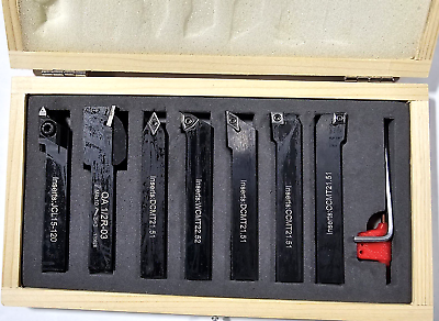 #ad 7 PC SET 1 2quot; INDEXABLE TURNING TOOLS W CARBIDE INSERTS INSTALLED XS067 $77.00