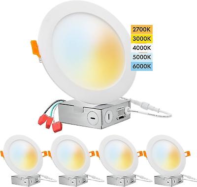 #ad PROCURU 4 Pack 6 Inch 2700K 6000K LED Color Selectable Ultra Thin Recessed with $70.70