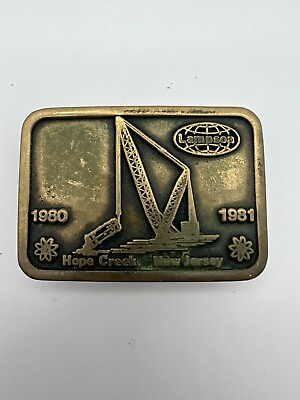 #ad #ad Vintage Brass 1981 Lampson Anacortes Belt Buckle Hope Creek New Jersey $15.00