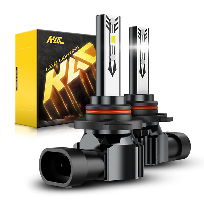 #ad KAC LED Headlight Bulbs Kit 9005 HB3 High Beam No Noise 6000K Super Bright White $14.09