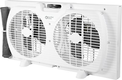 #ad Comfort Zone Twin Window Fan with Quiet Setting 9 inch 3 Speeds $52.74