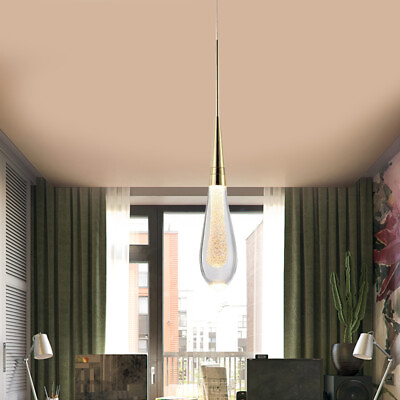 #ad Modern Chandelier Crystal Glass LED Ceiling Light Fixture Gold Pendant Lamp $13.45