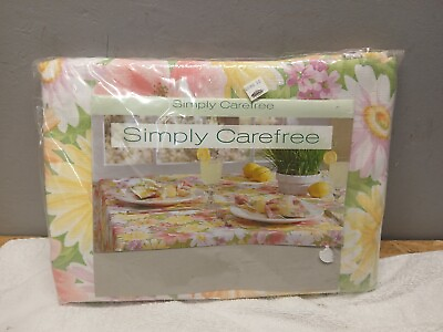 #ad original packaging Bardwil Linens Linen Table Cloth Simply Carefree 60 X 102 $14.99