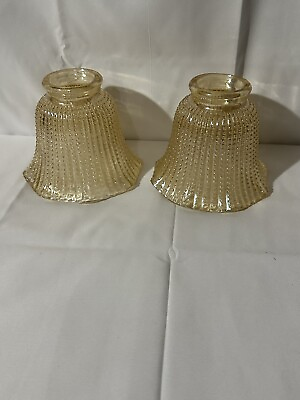 #ad Set Of 2 Vintage Carnival Style Glass Hobnail Lamp Shades 4”T X 4.5” $9.99