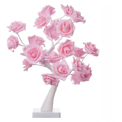 #ad 24 artificial LED tree branches USB rechargeable decorative rose desk lights $18.44