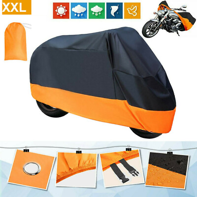 #ad XXL Motorcycle Bike Cover Waterproof Outdoor Rain Dust Large For Harley Davidson $15.90