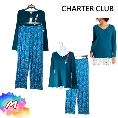 #ad NWT Charter Club M V Neck T Shirt amp; Soft Kint Pants 100127684 Assorted $60 $16.77