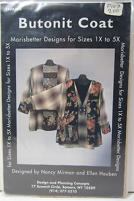 #ad Butonit Coat Sewing Pattern Sizes 1X 5X $7.50