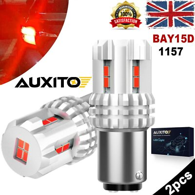 #ad 2x 1157 Lamp BAY15D LED Canbus 3020 Error Free Car Brake Tail Light Bulbs Red GBP 16.99
