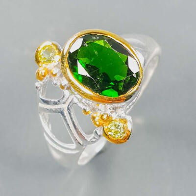 #ad Not Enhanced Natural Chrome Diopside 925 Sterling Silver Ring RVS431 $16.99