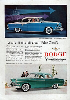 #ad 1955 Dodge Custom Royal Lancer amp; Coronet V8 Sedan Original Color Print Ad $16.47