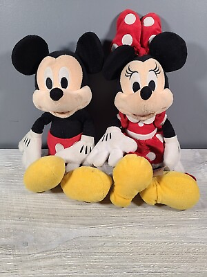 #ad Disney Mickey Mouse amp; Minnie Mouse 10quot; Plush Bean Doll $14.99