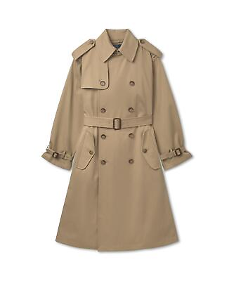 #ad Genuine Polo Ralph Lauren Womens Double Breast Twill Trench Coat Medium Beige $1545.00