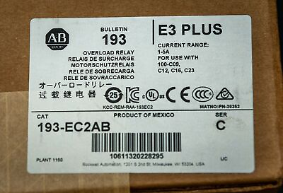 #ad NEW 193 EC2AB Allen Bradley E3 Plus Overload Relay adjustable from 1 5A FREESHIP $888.20