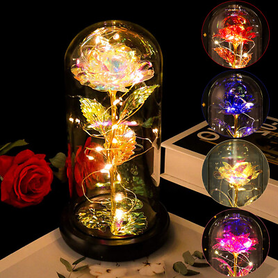 #ad Rose Flower Night Light Desk Lamp For Christmas Birthday Valentine#x27;S Day Gift $36.59