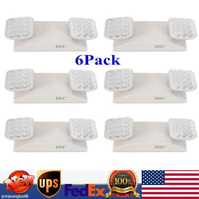 #ad 6 Pack LED Emergency Exit Light Adjustable 2 Head With Battery Back up 924 US $98.75