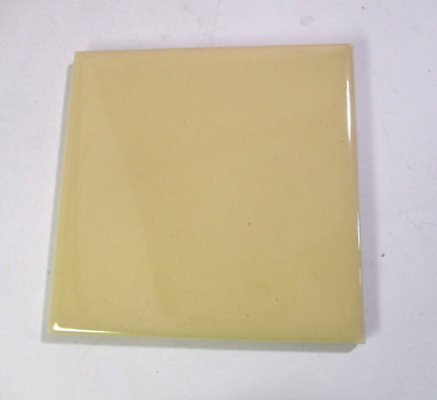 #ad Mosaic USA 4 3 8quot; Square Gloss Mustard Yellow 1 Ceramic Wall Tile 1950 Retro Vtg $29.90