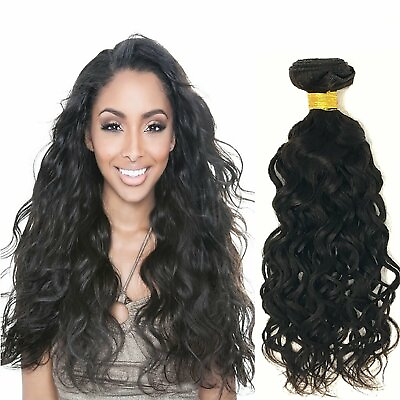 #ad Water Wave Black color 1B virgin hair 100 Human Hair wave 1 Bundle $18.09