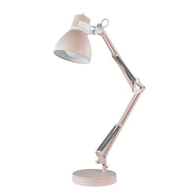 #ad Globe Electric Desk Lamp Matte Rose Heavy Base Adjustable Swing Arm 28 in. H $32.50