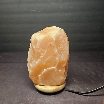 #ad Crystal Salt Lamp Pink Light Dimmer Switch Wooden Base 7.5quot; H $24.00