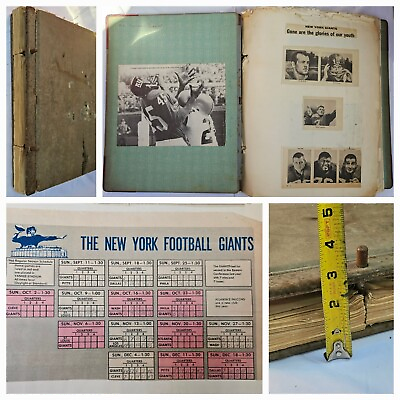 #ad Vintage 1965 New York Giants NFL Football Scrapbook News Stories Roster FULL 18quot; $407.15