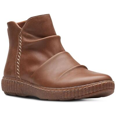 #ad Clarks Womens Caroline Rae Tan Leather Booties Shoes 9 Medium BM BHFO 6614 $110.00