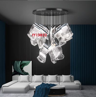 #ad Large Hanging Chandelier Modern LED Elegant Ceiling Flush Mount Light Dimmable $431.28