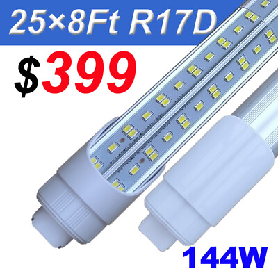 #ad 25 Pack HO R17d T8 8FT LED Shop Lights 144W LED Tube Light Bulbs 8#x27;Led Bulb LED $399.00