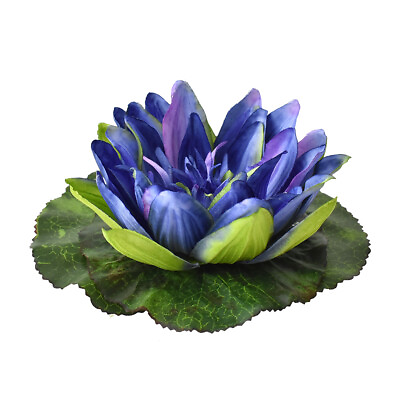 #ad Artificial Floating Water Lily Head Garden Decor Blue 6 1 2 Inch $13.95