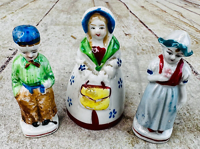 #ad vtg porcelain figurines and bell victiorian style made in Japan $11.19
