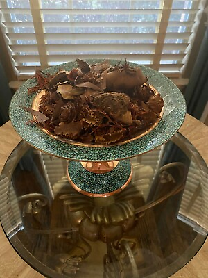 #ad Persian Cookie dish Khatam With Turquoise Stone amp; Copper by Master Mr Aghajani $850.00