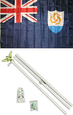 #ad 3x5 Anguilla Flag White Pole Kit Set 3#x27;x5#x27; $23.88