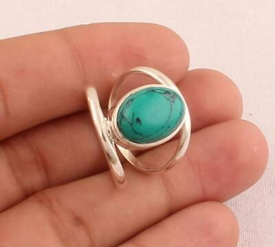 #ad Turquoise Ring 925 Sterling Silver Band Statement Handmade Jewelry OPJ029 $13.02