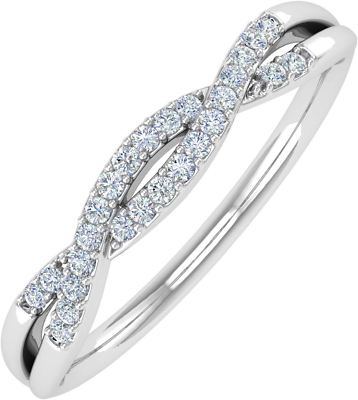 #ad 1 10 Carat Ctw 10K Gold round Diamond Ladies Swirl Stackable Anniversary Ring $339.98